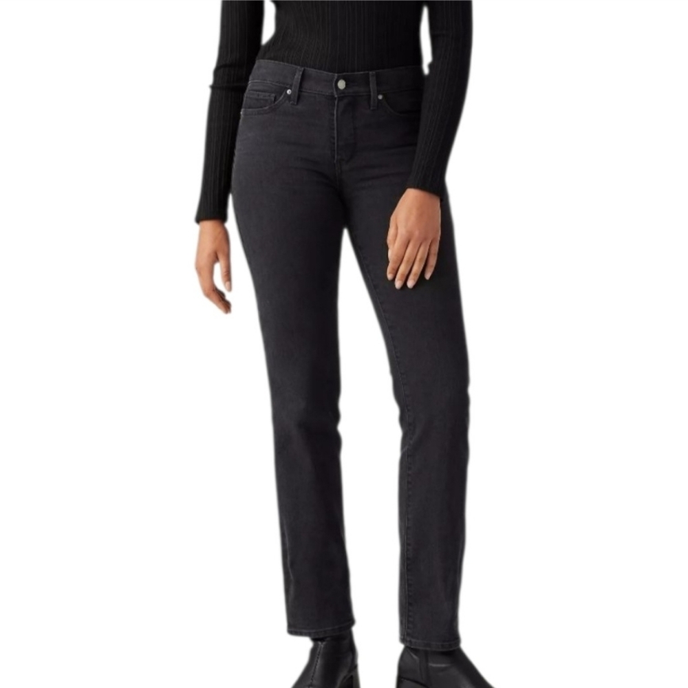 Levis 314 Shaping Straight Black Denim Jeans Womens W29 L32